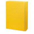 [F000397] Präsentkarton Modern Welle Gelb für 3 Flaschen 360x250x90 mm 